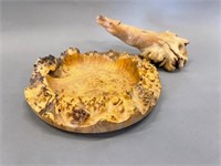 Wooden bowl and Carving from Burls