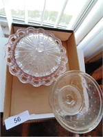 Pink Dish & Other Glassware