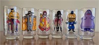 Lot of 6 Vintage 1977 McDonalds Promo Glasses