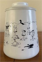 1970's BC Comics Frosted Glass Cookie Jar w/Lid
