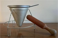 Vintage Wear-Ever Ricer/Sieve w/Pestle & Stand