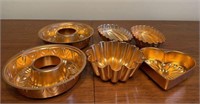 Lot 6 of Copper Toned Metal Baking Molds