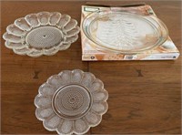 Lot of 3 Indiana Glass Serving Plates/Platter
