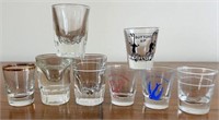 Lot of 8 Clear Glass Shot Glasses