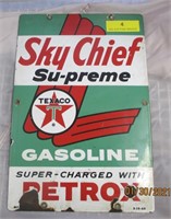 Texaco Sky Chief Pump Plate-Porcelain/Metal-10X15