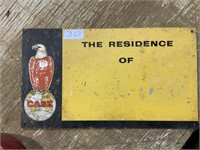 Case tin sign – The Residence of (your name)