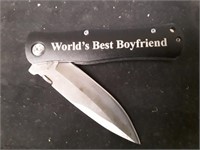 WORLDS BEST BOYFREIEND  LOCKBLADE KNIFE