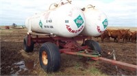 2- 1000 gal Anhydrous tanks, on trailer,