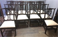 10 CHIPPENDALE MAHOGANY DINING CHAIRS