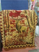 Hand made stitched rug deer print.