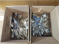 two boxes of silver plate W.M. Rogers