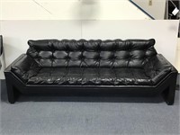 Mid Century Faux Leather Gondola Style Sofa