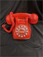 Coca-Cola red pushbutton phone in working
