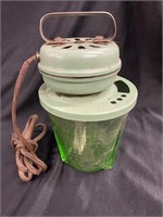 Antique green Depression glass mayonnaise maker