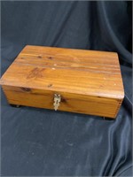 Natural cedar jewelry chest. 12 1/2” x 8 1/2”