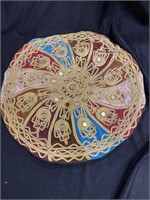 Beaded pillow cover. 14 inches in diameter