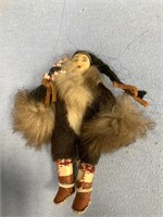 Interesting seal skin Native doll with human hair