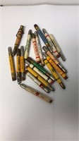 Lot of vintage advertising bullet pencils