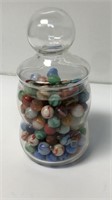 Lot of jacks and marbles of numerous styles and
