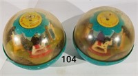 2 Fisher Price Roly Poly Chime Balls