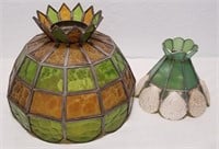 (2) Vintage Stained Glass Lamp Shades (Damaged)