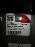Ryzen 7 3800 X CPU 4.5 gigahertz 3.9 gigahertz