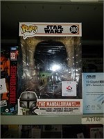 Large pop the Mandalorian with child bobblehead