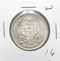 1962 Canadian 50-Cent 80% Silver $0.50