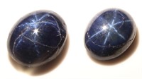 2pcs 10.00ct Genuine Blue Star Sapphire Gemstones