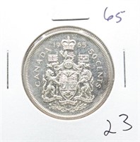 1965 Canadian 50-Cent 80% Silver $0.50
