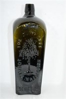 Black glass Gin Bottle -The Olive Tree