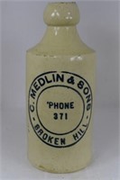 Stoneware Ginger Beer  - C. Medlin & Sons