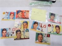 Lot of 9 1956 Topps Baseball Cards