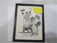 Warren Spahn Signed Baseball Print