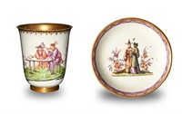 Meissen Chinoiserie Tea Cup & Saucer, 18th Century