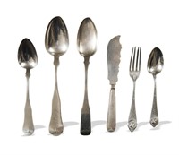 6 Pieces American Coin Silver Utensils