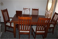 DINING ROOM TABLE WITH SIX CHAIRS