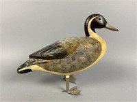 Pintail Drake Duck Decoy by Unknown Carver, glass
