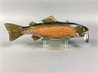 Bill Green Brown Trout Fish Spearing Decoy,