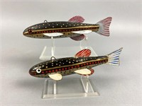 2 Bill Green Fish Spearing Decoys, LaPrairie, MN,