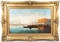 Illegibly Signed Venetian Canal Scene Oil