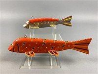 2 Fish Spearing Decoys by the Aldrich Family of