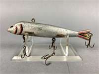 Frank Mizera Fish Spearing Decoy, Ely, MN, carved