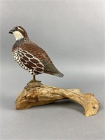 Harry Ross Hand Carved Quail, Norway, ME, glass
