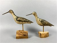 2 Hand Carved Shorebirds by William