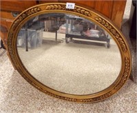 Oval Framed Mirror, 29" x 25"