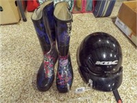KBC Hard Helmet, Rain Boots - size 8