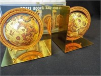 Brass Globe Book Ends in box