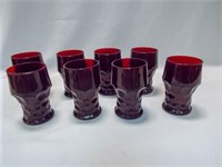 Ruby Red Glasses, 5" (8)