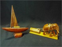 Wood Crafts - Sailboat, Elephant (2)